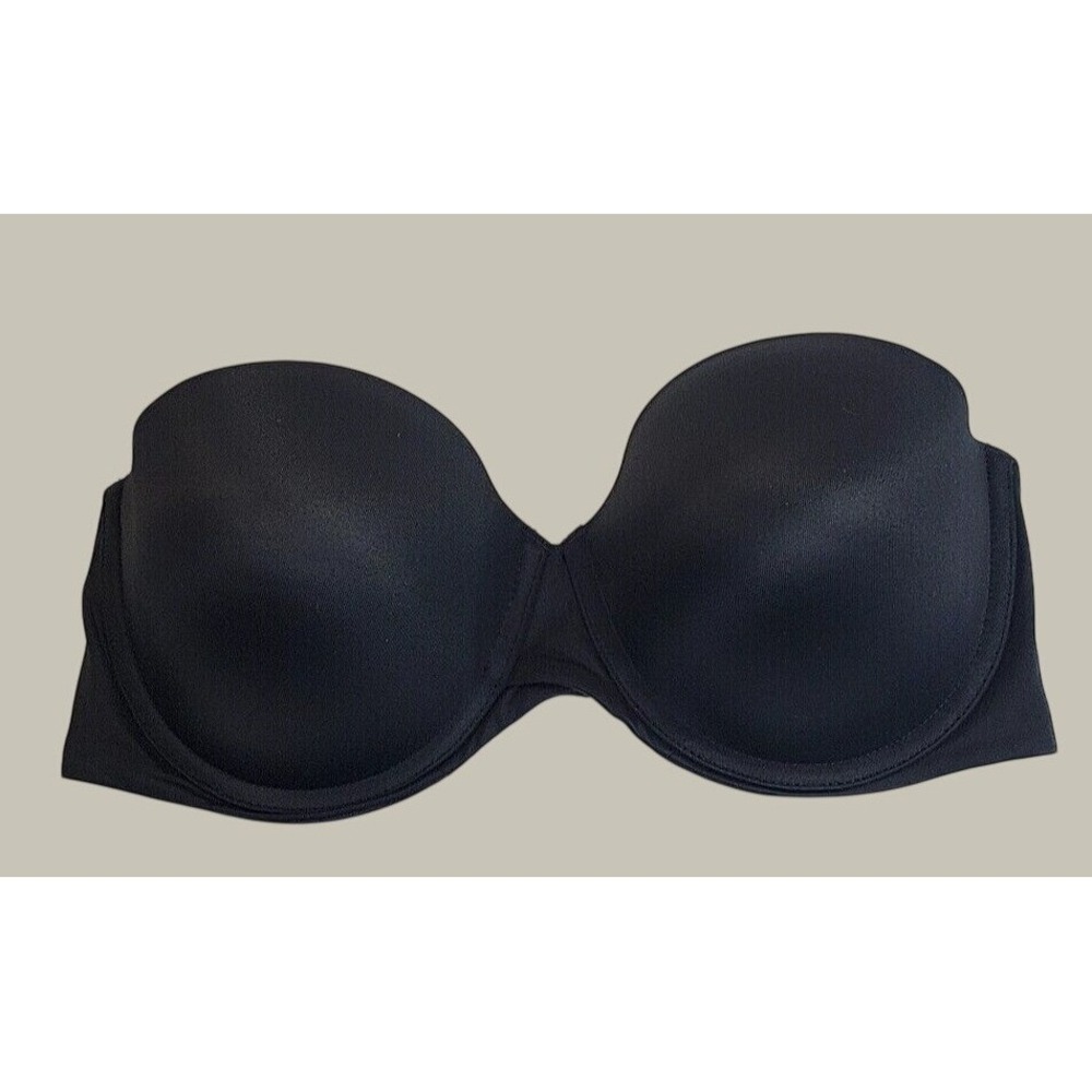 Maidenform Strapless Bra Padded Underwire Minimalist Everyday Lingerie Black 36D